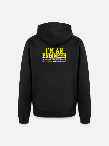 Engineer engineering - Unisex Premium Organic Zip Hoodie - black