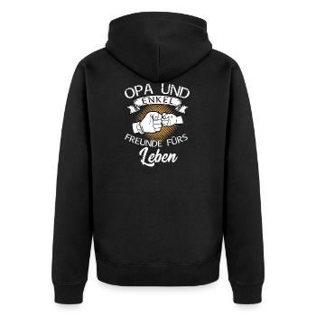 Grandpa Opi Grandfather Grandchildren Grandchildren - Unisex Premium Organic Zip Hoodie - black - Back - Nico (187cm)