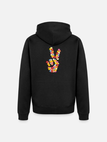 Geschenk für Hippie - Unisex Premium Bio Zip Hoodie - Schwarz