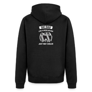 Skifahren-Ski-Dad - Unisex Premium Bio Zip Hoodie - Schwarz - Hinten - Nico (187cm)