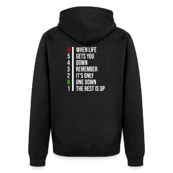 Quand la vie vous déprime, il n'y en a qu'un. - Veste à capuche bio Premium Unisexe - noir - Dos - Nico (187cm)