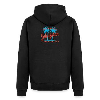 Jebivjetar I Balkan Collection T-Shirt - Unisex Premium Organic Zip Hoodie - black - Back - Nico (187cm)
