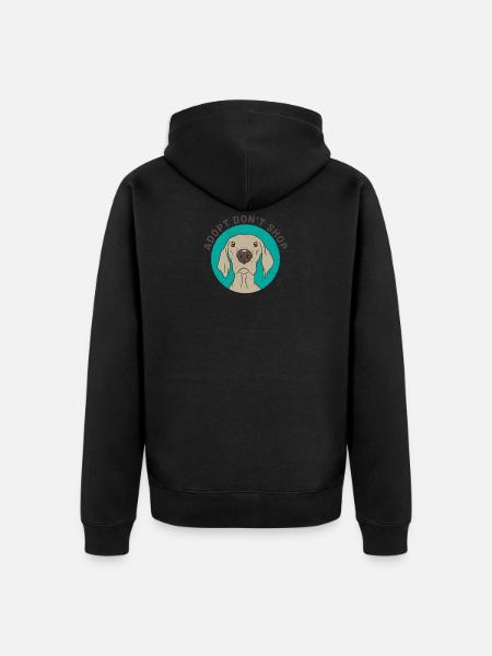 Adopt dont shop - Unisex Premium Organic Zip Hoodie - black