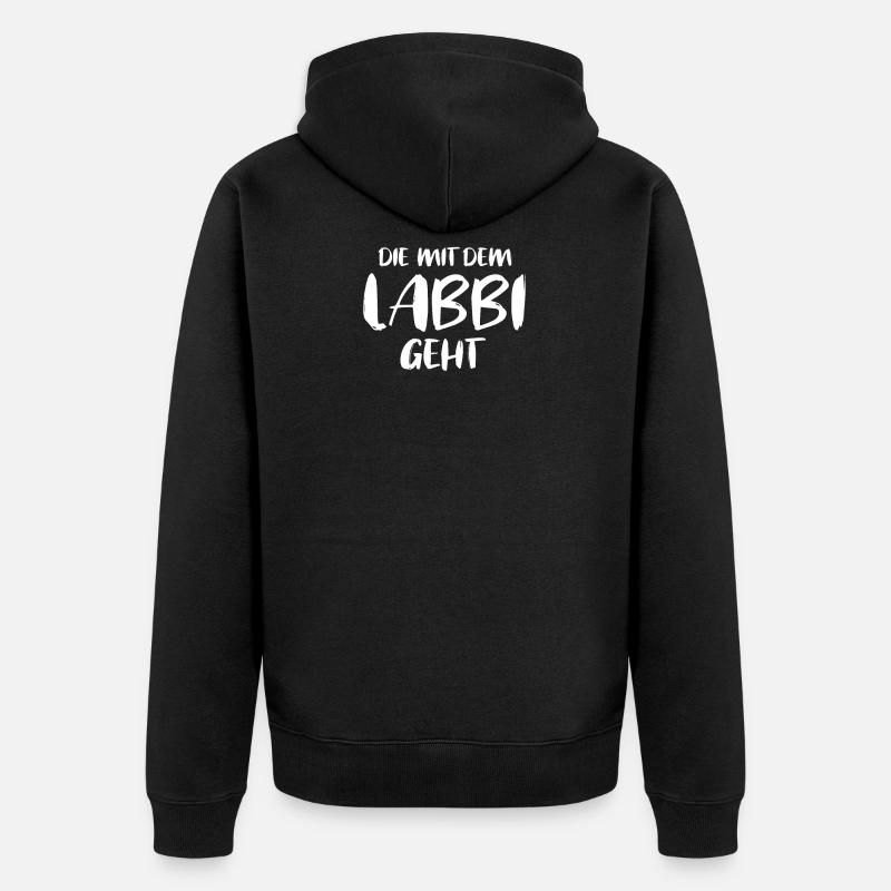 Die Mit Dem Labbi Geht - Unisex Premium Bio Zip Hoodie - Schwarz