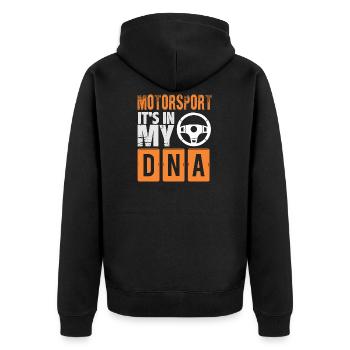 Motorsport in my DNA! Gift idea, car - Unisex Premium Organic Zip Hoodie - black - Back - Nico (187cm)