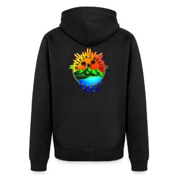 Waikiki Beach - Unisex Premium Organic Zip Hoodie - black - Back - Nico (187cm)