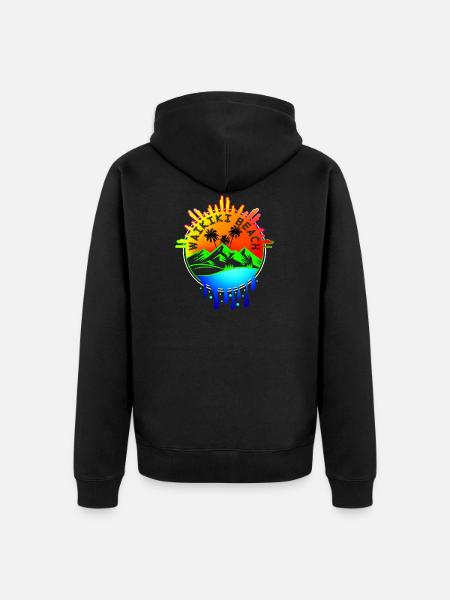Waikiki Beach - Unisex Premium Organic Zip Hoodie - black