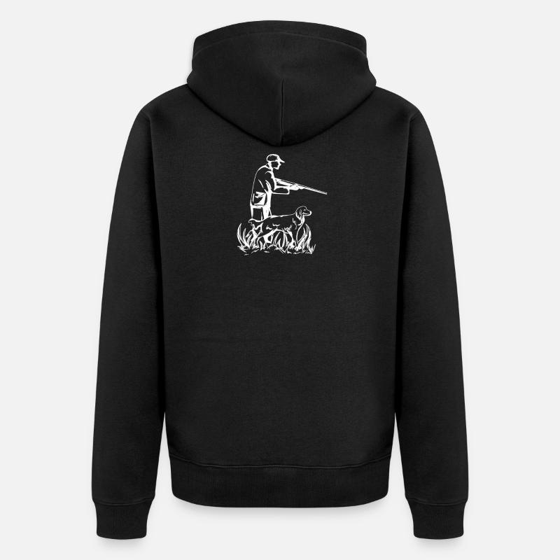 Jagdhund Geschenk - Unisex Premium Bio Zip Hoodie - Schwarz