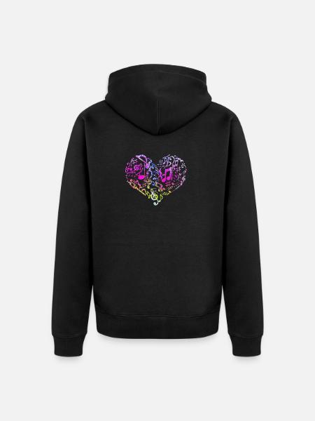 La musica es mi corazon - Chaqueta con capucha prémium ecológica unisex - negro