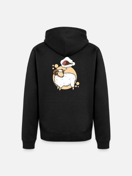Carnivorous sheep - Unisex Premium Organic Zip Hoodie - black