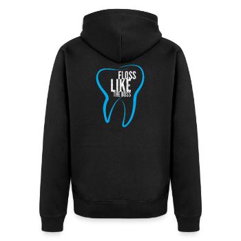 Soie drôle comme une conception de patron pour les dentistes - Veste à capuche bio Premium Unisexe - noir - Dos - Nico (187cm)