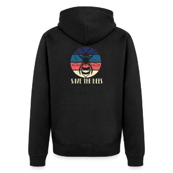 Save The Bees Retro Schützt die Bienen Imker Biene - Unisex Premium Bio Zip Hoodie - Schwarz - Hinten - Nico (187cm)