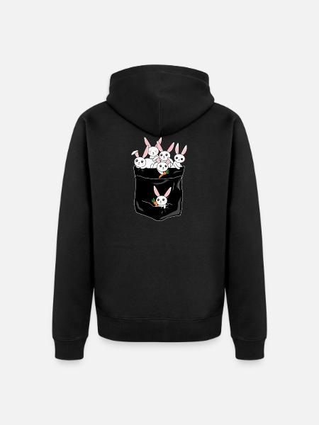 Rabbit bunny pet rabbits gift - Unisex Premium Organic Zip Hoodie - black