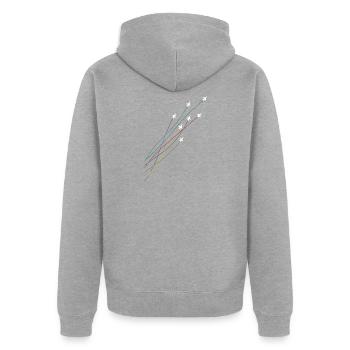Pilote Coloré Flying Jets Avions Avions - Veste à capuche bio Premium Unisexe - gris chiné - Dos - Nico (187cm)