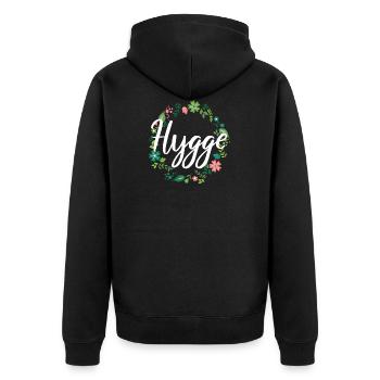 Hygge fleurie avec un confort danois - Veste à capuche bio Premium Unisexe - noir - Dos - Nico (187cm)