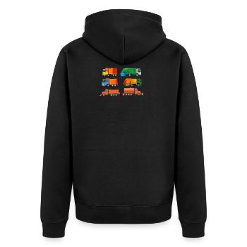 Garbage collection children - Unisex Premium Organic Zip Hoodie - black - Back - Nico (187cm)