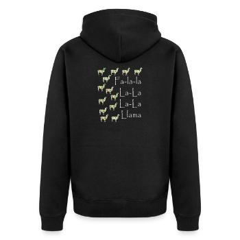 Funny Falalalamma gift for lovers of llamas and - Unisex Premium Organic Zip Hoodie - black - Back - Nico (187cm)