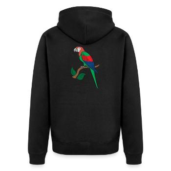 Parrot macaw drawing - Unisex Premium Organic Zip Hoodie - black - Back - Nico (187cm)