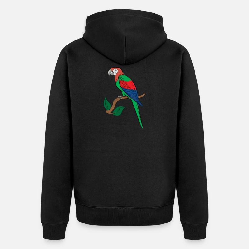 Dessin ara perroquet - Veste à capuche bio Premium Unisexe - noir