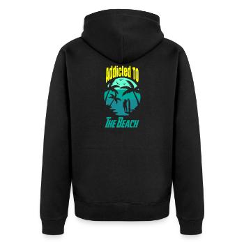 Addicted To The Beach - Unisex Premium Organic Zip Hoodie - black - Back - Nico (187cm)