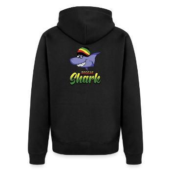 Reggae Shark Rastafari Musique Cadeau Jamaïque - Veste à capuche bio Premium Unisexe - noir - Dos - Nico (187cm)