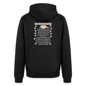 Bulldog Anglais Bulldog House Rule Chien Cadeau - Veste à capuche bio Premium Unisexe - noir - Dos - Nico (187cm)