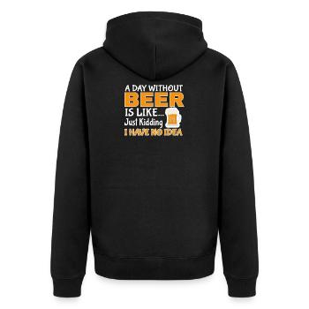 bière - Veste à capuche bio Premium Unisexe - noir - Dos - Nico (187cm)