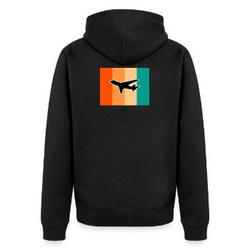 Avion coloré Boing Aviation Jet cadeau - Veste à capuche bio Premium Unisexe - noir - Dos - Nico (187cm)