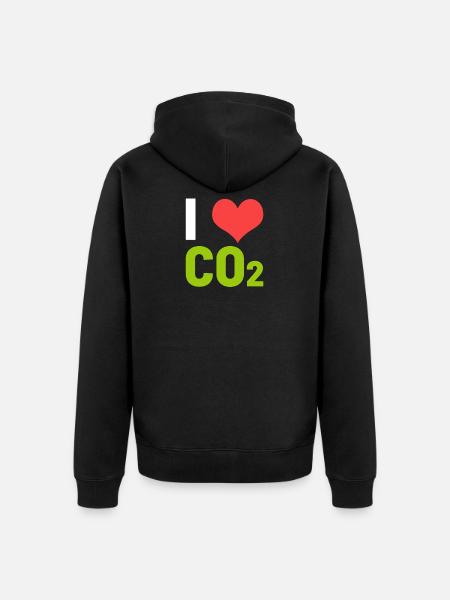 CO2 carbon dioxide - Unisex Premium Organic Zip Hoodie - black