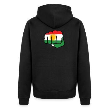 Kurdistan Flag. Proud Kurdish Flag Free Kurdistan - Unisex Premium Bio Zip Hoodie - Schwarz - Hinten - Nico (187cm)