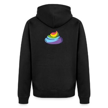 Unicorn heap of feces dumplings AA poop shit - Unisex Premium Organic Zip Hoodie - black - Back - Nico (187cm)