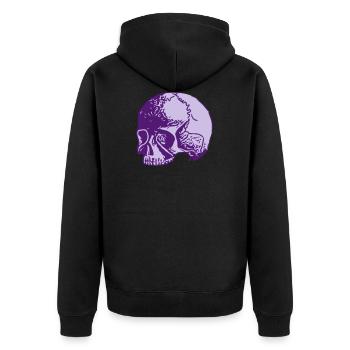 skull - Unisex Premium Organic Zip Hoodie - black - Back - Nico (187cm)