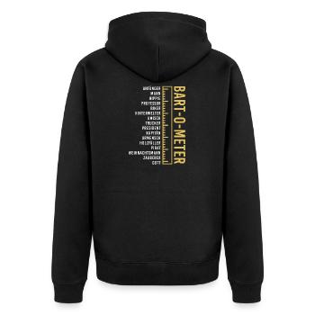 Bart - Unisex Premium Bio Zip Hoodie - Schwarz - Hinten - Nico (187cm)