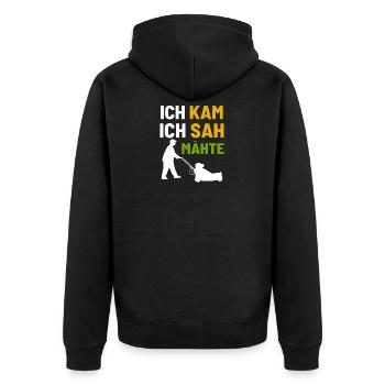Mähen Rasenmäher - Unisex Premium Bio Zip Hoodie - Schwarz - Hinten - Nico (187cm)