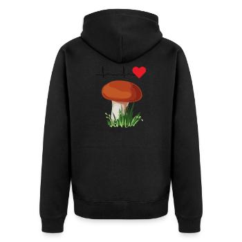 Champignons Porcini cueillette ECG Champignon cueilleur de champignons - Veste à capuche bio Premium Unisexe - noir - Dos - Nico (187cm)