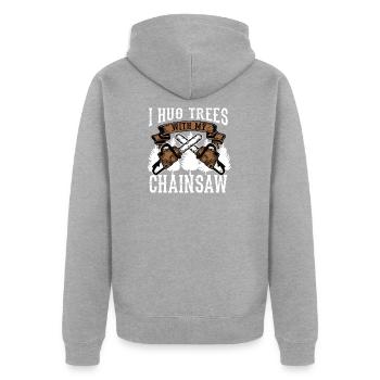 Forestier - Veste à capuche bio Premium Unisexe - gris chiné - Dos - Nico (187cm)