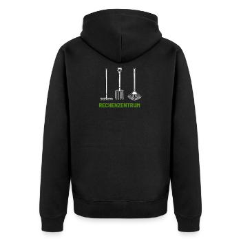 Rechenzentrum Rechenzentrum Rechenzentrum - Unisex Premium Bio Zip Hoodie - Schwarz - Hinten - Nico (187cm)