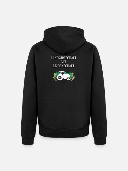 Landwirtschaft mit Leidenschaft - Unisex Premium Bio Zip Hoodie - Schwarz
