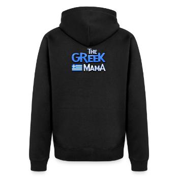 The Greek Mama. Greek Flag. Greek Family Vacation - Unisex Premium Bio Zip Hoodie - Schwarz - Hinten - Nico (187cm)