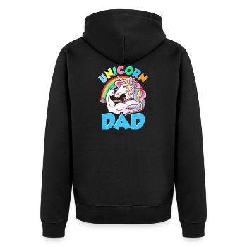 Awesome Einhorn Papa Coole Einhorn Väter - Unisex Premium Bio Zip Hoodie - Schwarz - Hinten - Nico (187cm)