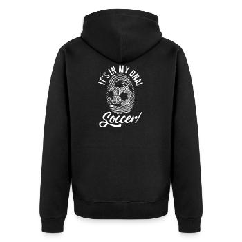 It's in my dna! - Unisex Premium Organic Zip Hoodie - black - Back - Nico (187cm)