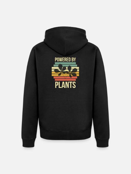 Vegan - Powered by plants - Unisex Premium Organic Zip Hoodie - black