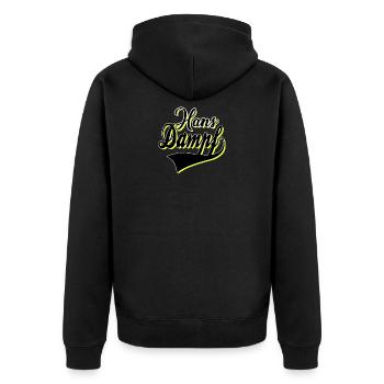 Hans Dampf - Unisex Premium Bio Zip Hoodie - Schwarz - Hinten - Nico (187cm)