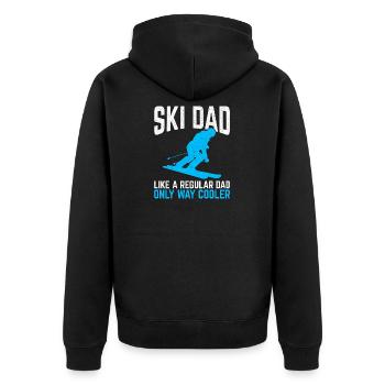 Awesome Skiing Snowboarding Design Quote Ski Dad W - Unisex Premium Bio Zip Hoodie - Schwarz - Hinten - Nico (187cm)