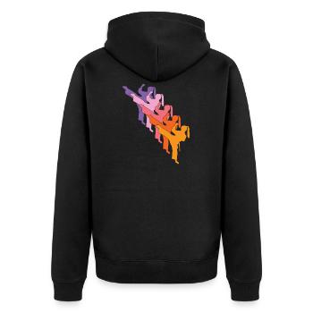 Taekwondo Damen - Unisex Premium Bio Zip Hoodie - Schwarz - Hinten - Nico (187cm)
