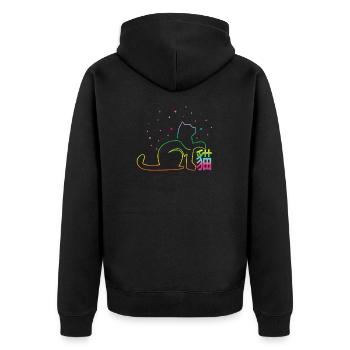 Maneki-neko - Unisex Premium Bio Zip Hoodie - Schwarz - Hinten - Nico (187cm)