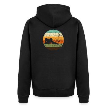Vintage Billard Snooker Spieler Retro Geschenk - Unisex Premium Bio Zip Hoodie - Schwarz - Hinten - Nico (187cm)