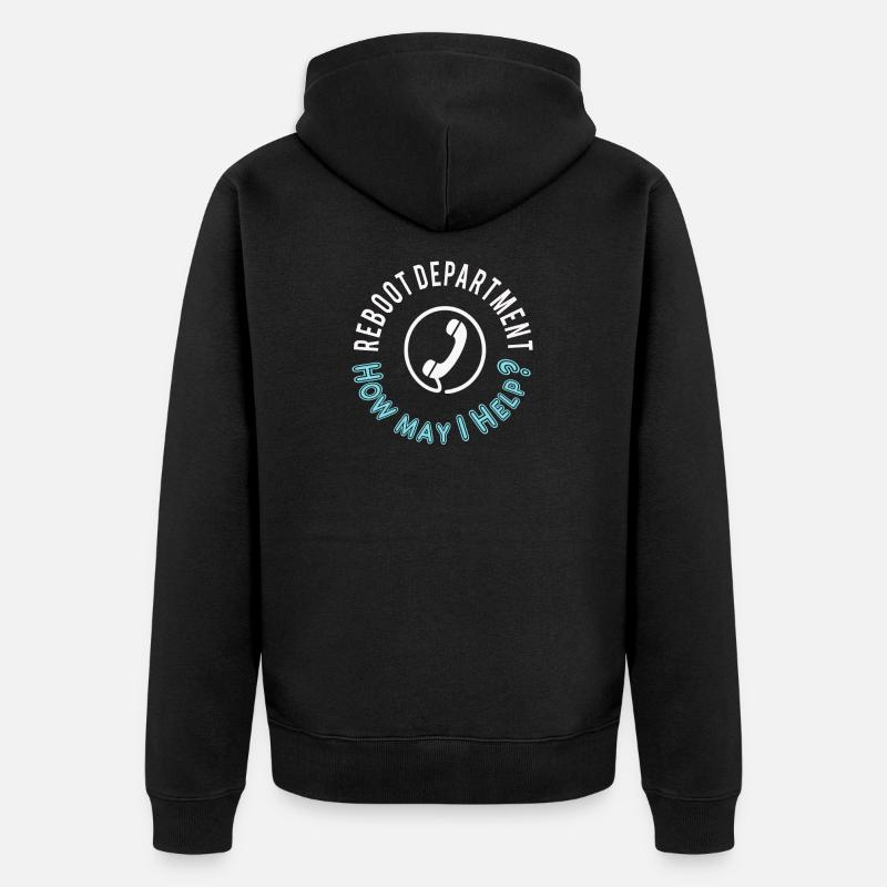 Lustiges IT-Computergeschenk der Neustartabteilung - Unisex Premium Bio Zip Hoodie - Schwarz