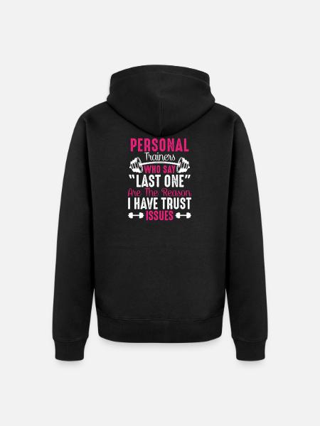 Lustiges Fitnessstudio Trainer vertrauen Training - Unisex Premium Bio Zip Hoodie - Schwarz