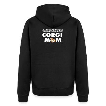 World's Best Corgi Mom - Women, Girls - Unisex Premium Organic Zip Hoodie - black - Back - Nico (187cm)